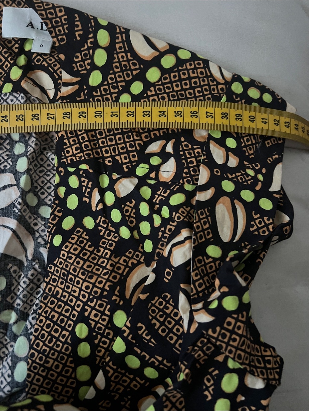 A.L.C. Alexandria Midi Dress – Waist Cut out Green/Peach Print - Picture 10 of 11